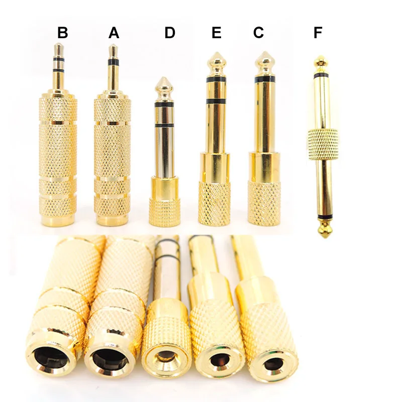 Mono Stereo 6.35mm 1/4' Male Female to 3.5mm 1/8' 2 3pole Male Female 6.5mm 6.35 Adapter Connector Jack Headphone Plug H