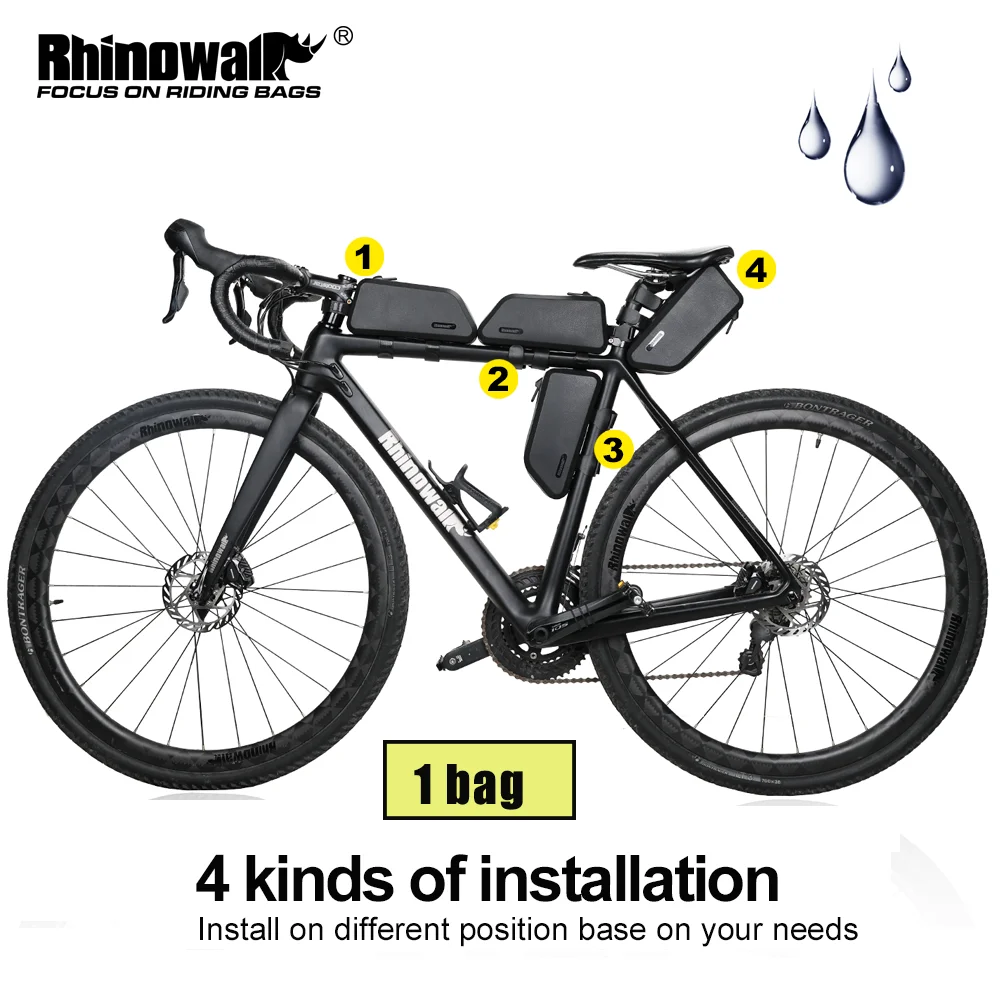 Rhinowalk Bike Bag Top Tube Frame Bag 1.5L Waterproof TPU Bicycle Frame Front Pack MTB Road Cycling Bag Case Bicycle Accessories