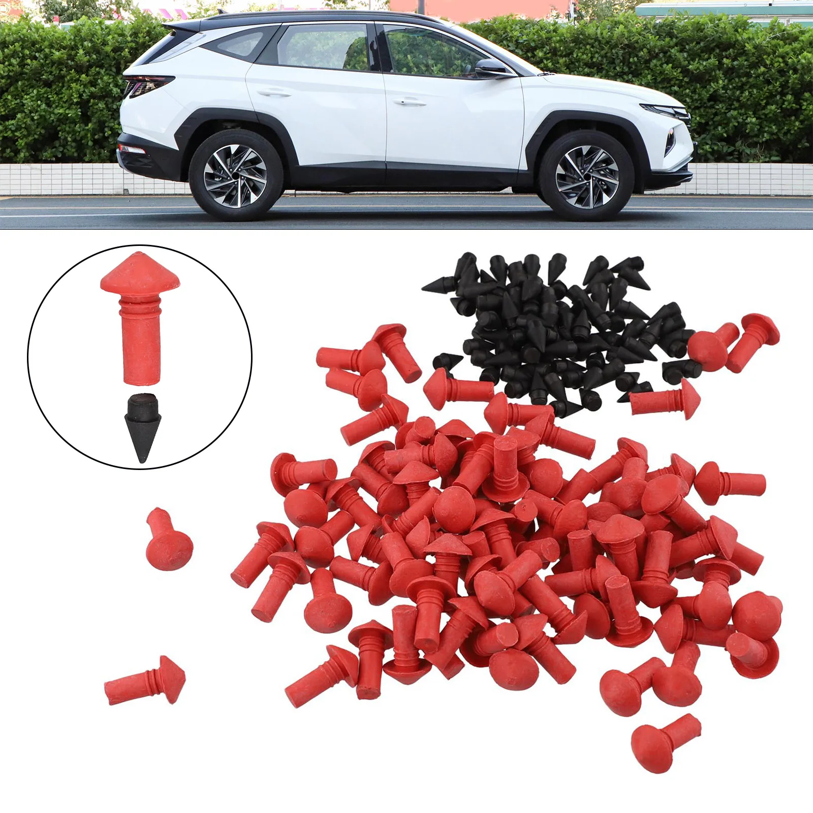 180-teiliges Auto-Gummi-Pilzkopfnägel-Set für Motorrad- und Fahrradreifenreparatur, Reifenpannen-Reparaturkit