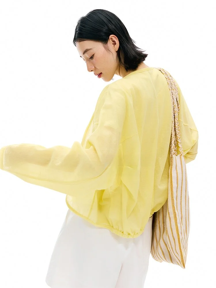 

Oxygen Light tough Air Feel Ox Linen Batwing Sve Quad Color irt Coat by Deer And Flng Bird Casual Loose Fit Wome...