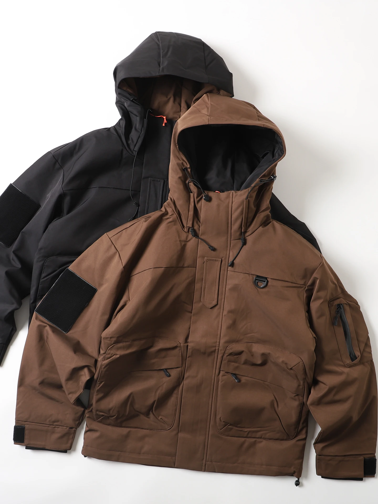 

Warm Du down Hooded Jaet Men's Casual Street Sle Polyester Fiber Coat Thiened Ci Leisure Long Sve Zipper Closure