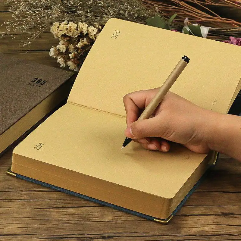 New A5 Retro 365 Days Diary Notepad Book Journals Agenda Weekly Planner Diary Notebook Blank 192 Sheets Thick Paper