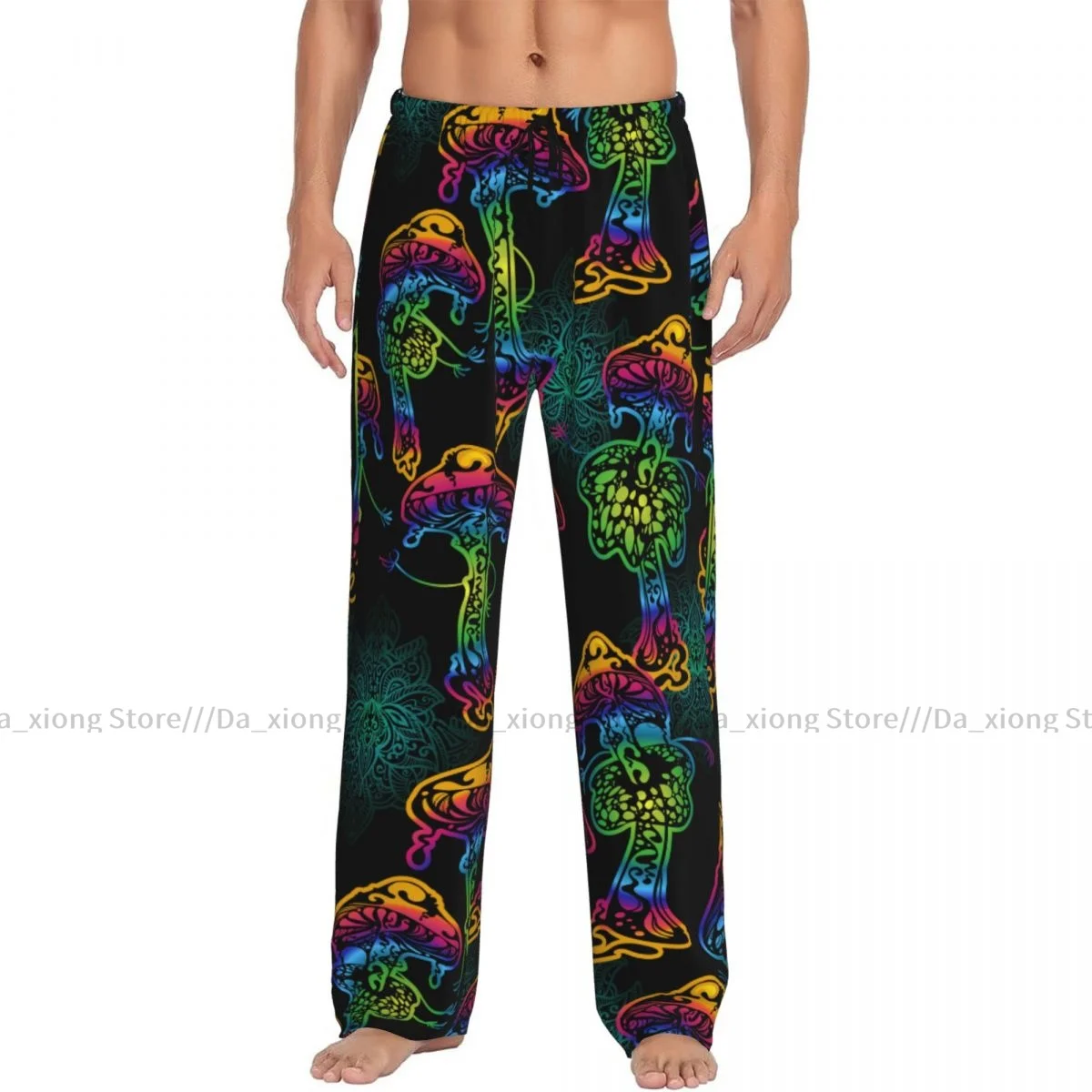 Men's Casual Pajama Sleeping Pants Psychedelic Magic Mushrooms Lounge Loose Trousers Comfortable Nightwear