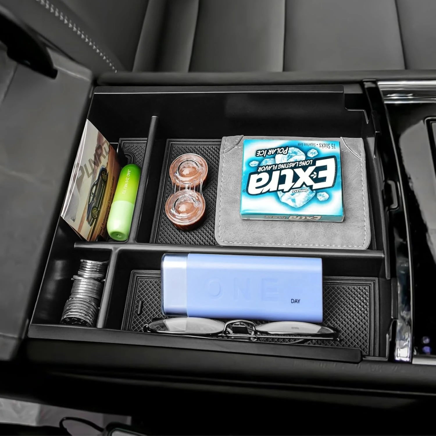 

RUNROAD Center Console Organizer Tray Compatible with Chevy Traverse 2024 2025 Accessories, ABS Armrest Tray Middle Console Box