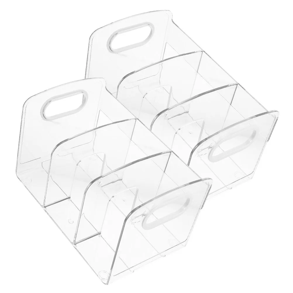 2Pcs Transparent Book Ends Heavy Duty Plastic Bookstand for Neat Bookshelf Display Study Room Office Decor Multi Function Book