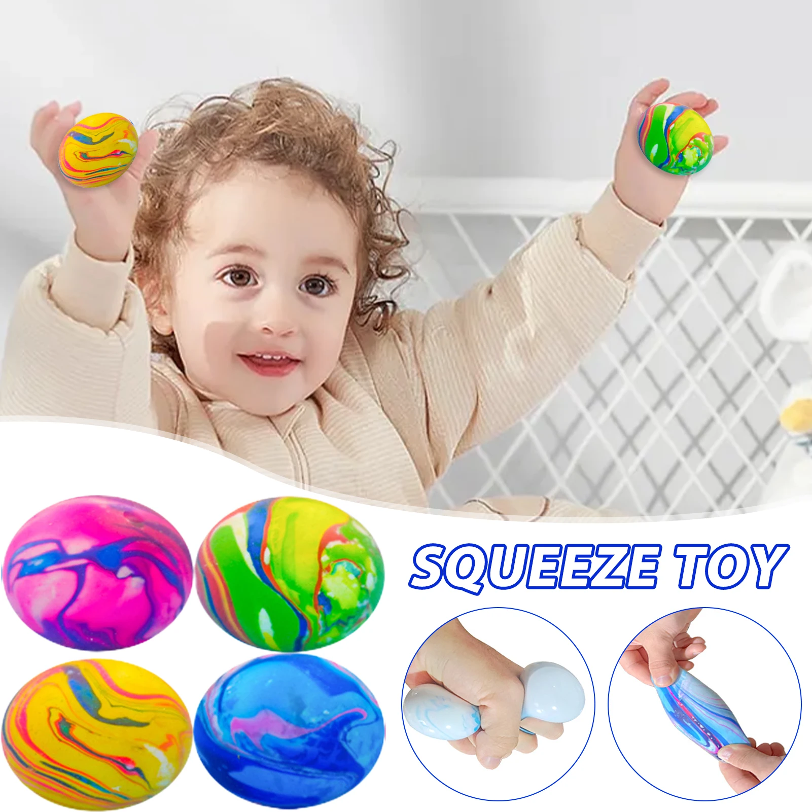 Juguete de compresión de bola de TPR suave, juguete sensorial reutilizable, juguete de descompresión