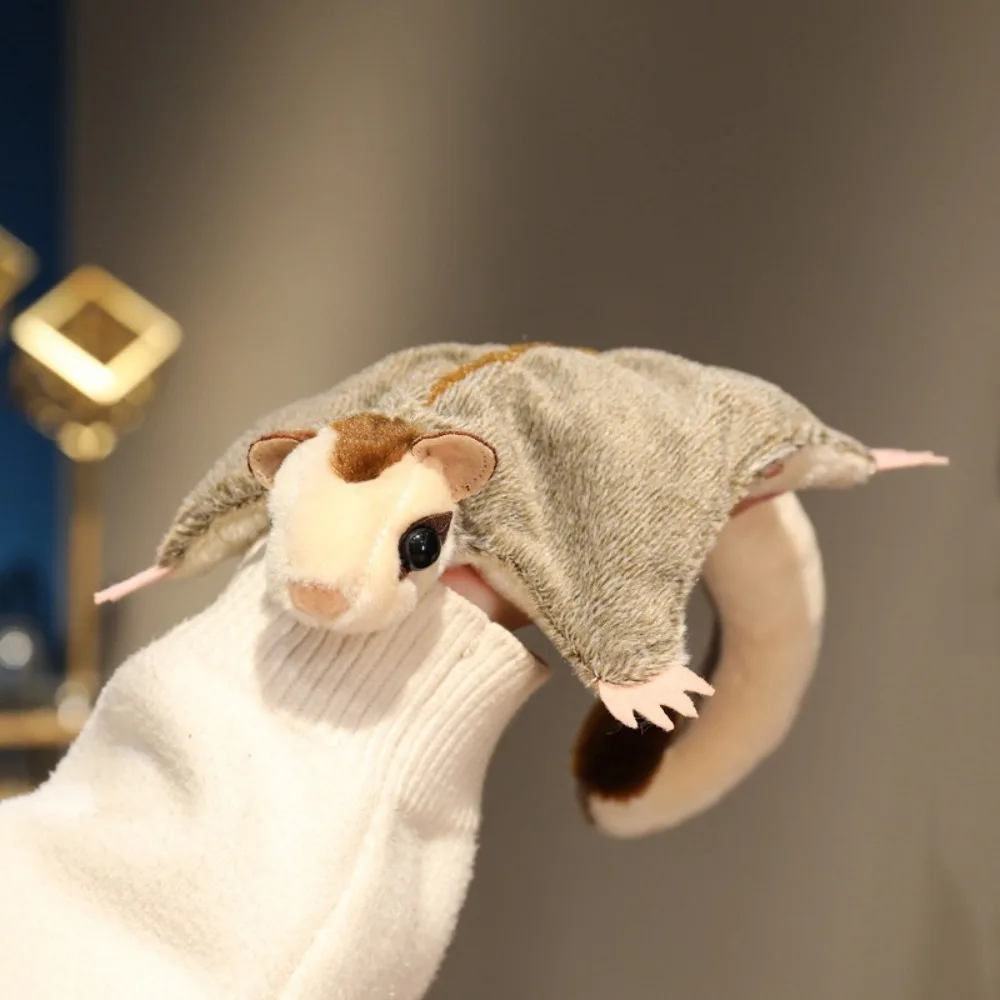 لعبة طائرة شراعية مغناطيسية من القطيفة محشوة منفوش على شكل حيوان طائر من القطن محاكاة ناعمة دمية السنجاب الطائر الأسترالية