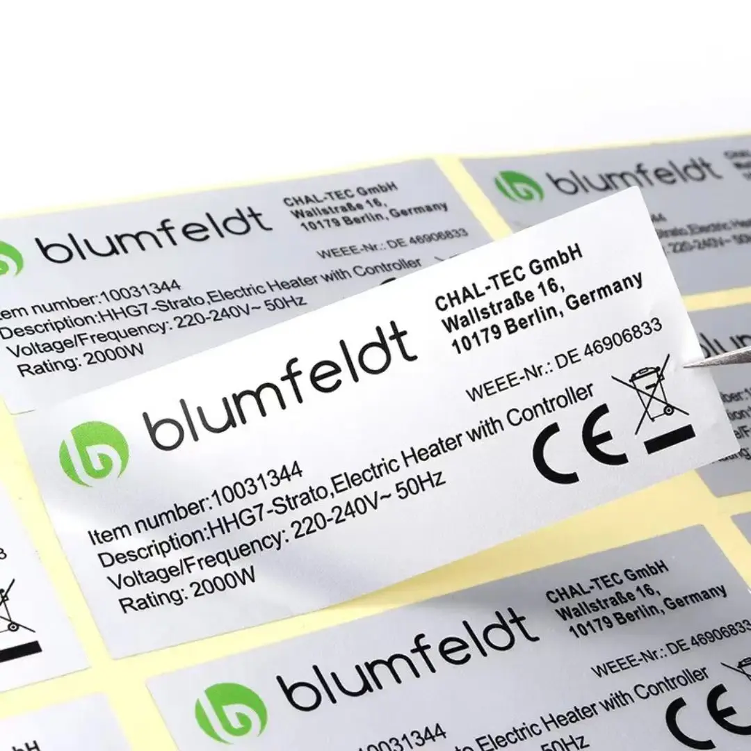 

Custom Matte Silver PVC Self-Adhesive Stickers Waterproof And Oil-Proof Custom Trademarks Advertising Labels for Business