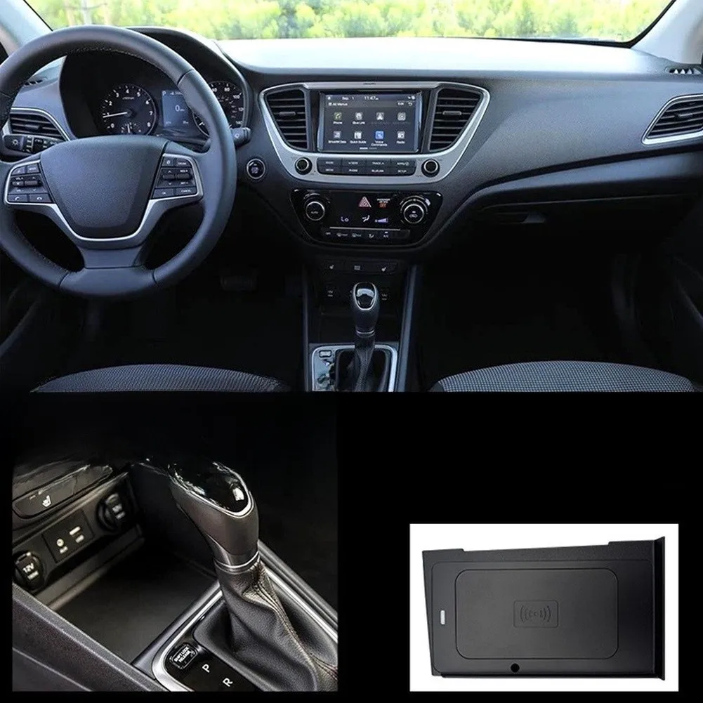 Center Console Wireless Charger for Hyundai Accent 2017 to 2022 Fast Charging Pad with AI Temperature Control Safety Protection