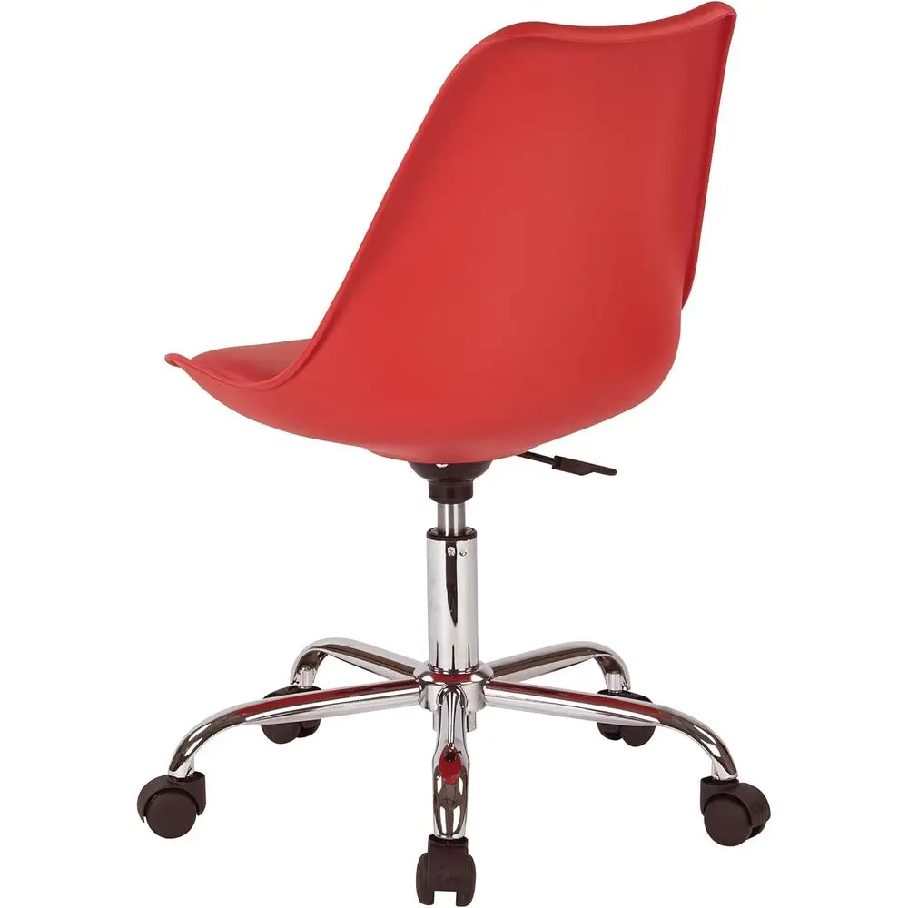 كرسي مكتب هوائي بدون ذراع من إيمرسون مع عجلات، أحمر #6