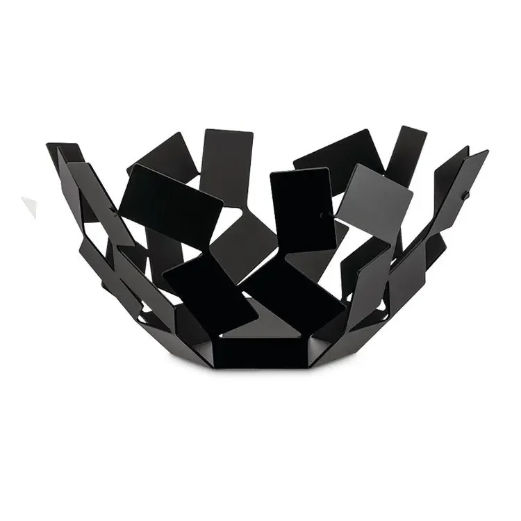 

Modern art geometric hollow living room home coffee table decoration creative ornament stainless steel fruit plate gift