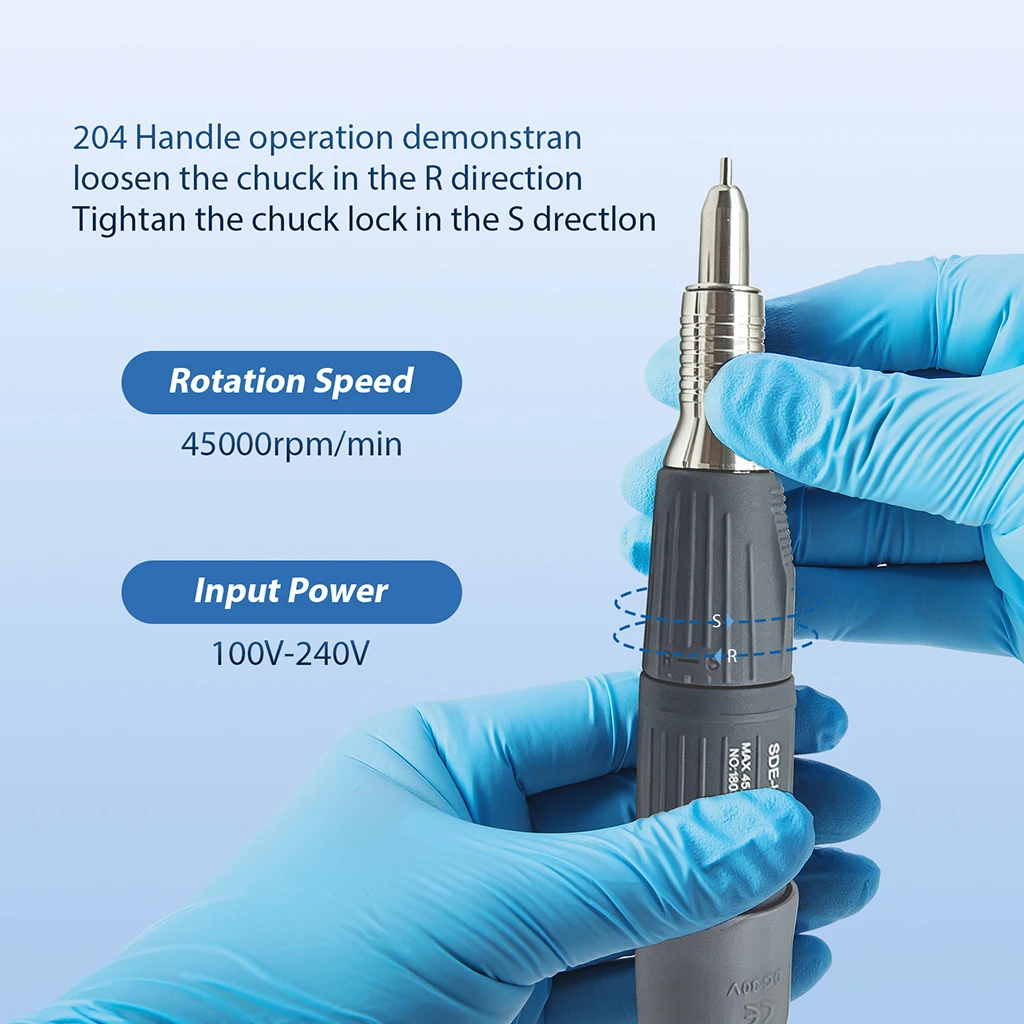 AZDENT Dental-Polier-Mikromotor Srong Max 211 Marathon-Schnitzmaschine Handmühle E-Typ Mikromotor Labor-Zahnmedizin-Werkzeug – Detail 9