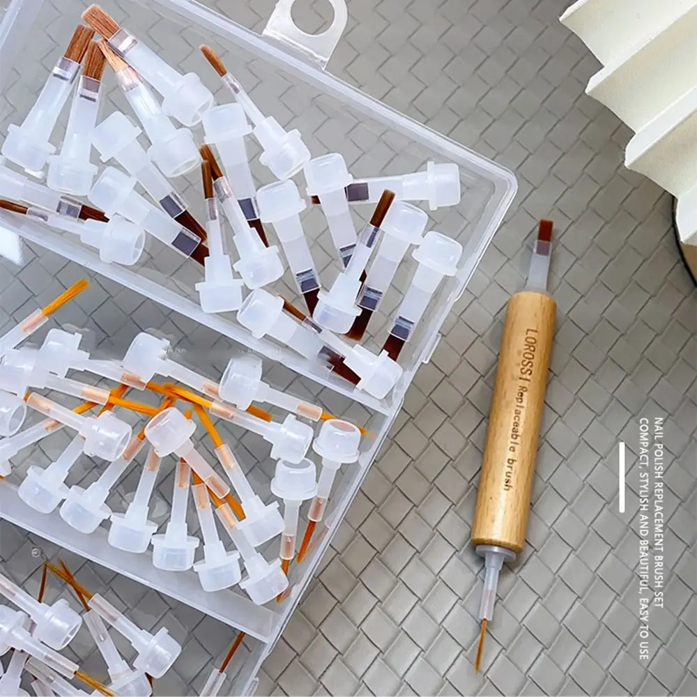 

40/60 Pcs Soft Nail Polish Brush Five Style Portable Can Replacement Head Brush Multifunction with Double Head Pen