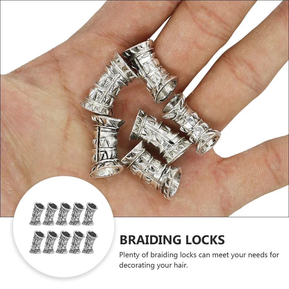 10 قطع النساء الرجعية سبيكة غطاء الرأس ديكور المجدل تجديل الخرز تزيين خمر الشعر خوذة