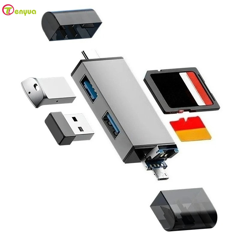 7 In 1 Multifunction Usb 3.0 Card Reader Micro TF SD Card Memory Reader USB Flash Drive Type C Card Adapter OTG