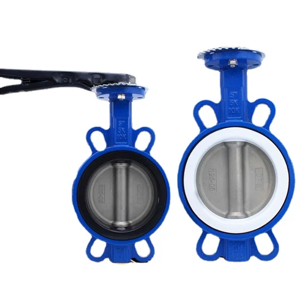 D71x/F-16Q Cast Iron Wafer Butterfly Valve 304 Stainless Steel PTFE Manual Disc Valve