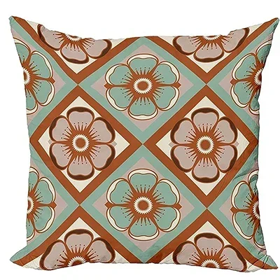 Retro Pillow Cover Cushion Cover Nostalgic Appearance Abstract Flowers Print, Digital Printing Cushion Cover  40X40cm