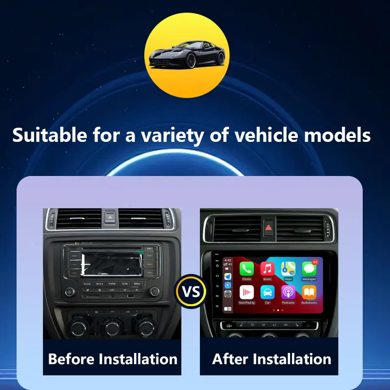 Android 15 for VW Volkswagen Jetta 6 2011- 2016 Car Radio Audio Multimedia Video Player Wireless CarPlay GPS Navi DSP Stereo BT