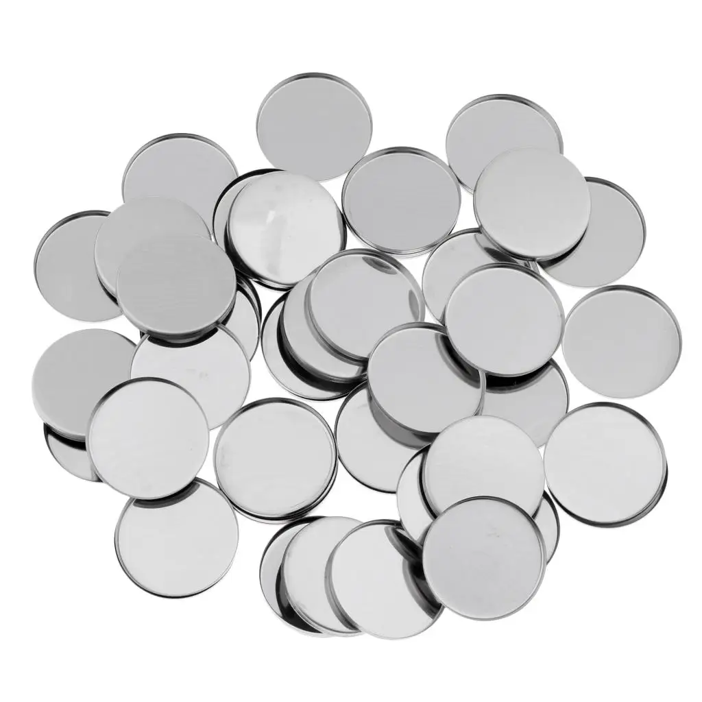 Lot 50Pcs Empty Round Tin DIY Press Pans for Eyeshadow Blusher Organizer s, Diameter 36mm