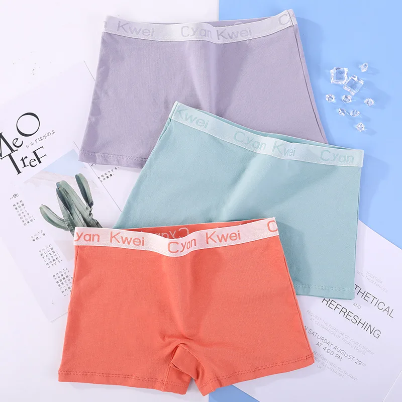 3 partes/set boxer mulheres algodão boyshort tamanho grande feminino underwear sob saia senhoras segurança calças curtas