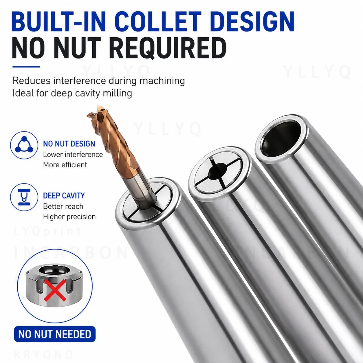 BT30 BT40 BT50 Pull Back Collet Tool Holder DC04 DC06 DC08 DC12 CNC Milling Chuck Deep Cavity Processing Precision Tool Holder