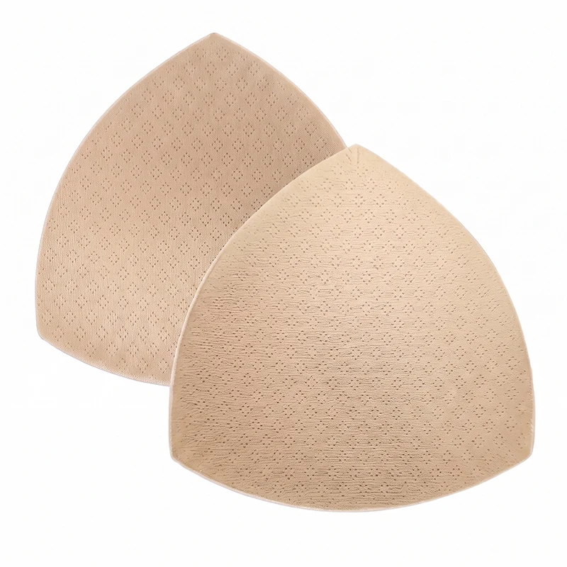 3 Pairs of Thin Triangular Breast Pads, Highly Elastic, Soft and Skin-Friendly, Reusable, Suitable for Sports Bras, Swimsuits, Yoga Wear, and Cup Inserts