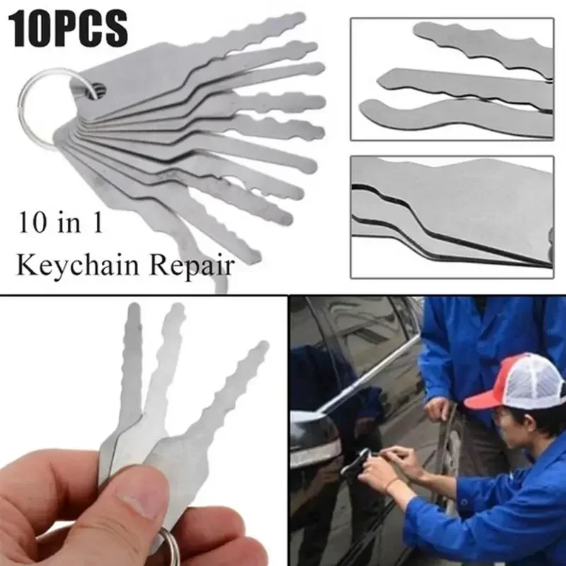 10 Pcs Car Unlock Door Open Keys Automotive Precision Hook Hand Duty Tools Car Pick Tool Kit Heavy Duty Hand Jiggler Keys