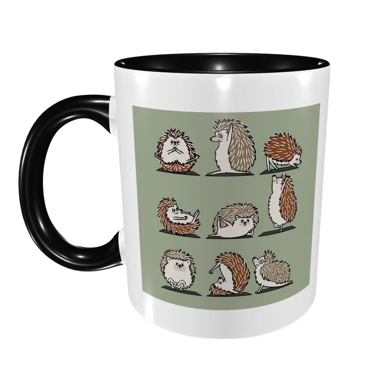 Hedgehog Yoga Mug Funny Ceramic Coffee Cups Tea Mugs Milk Cup Drinkware Gifts for Woman Man