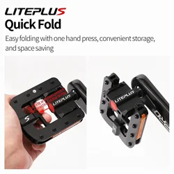 Liteplus Foldable Bike Pedals Slide Solid Aluminum Alloy Fast Fold Bicycle Pedals Bmx Bike Folding Pedals Bike Parts