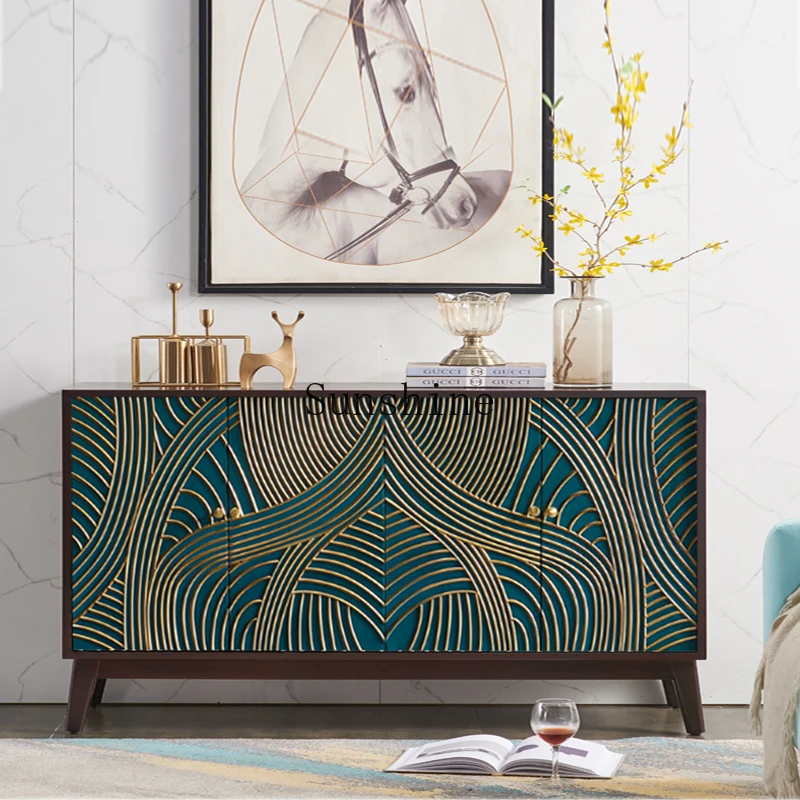 

Light luxury entrance partition/simple modern dining side solid wood shoe cabinet