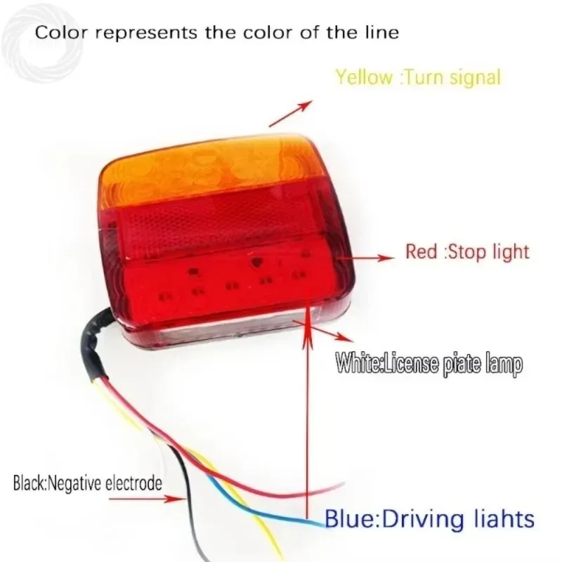 

For Truck LED Rear Taillight Waterproof and Durable Car Truck Trailer Warning Light Trailer Engineering Vehicle 1pcs LED 12V