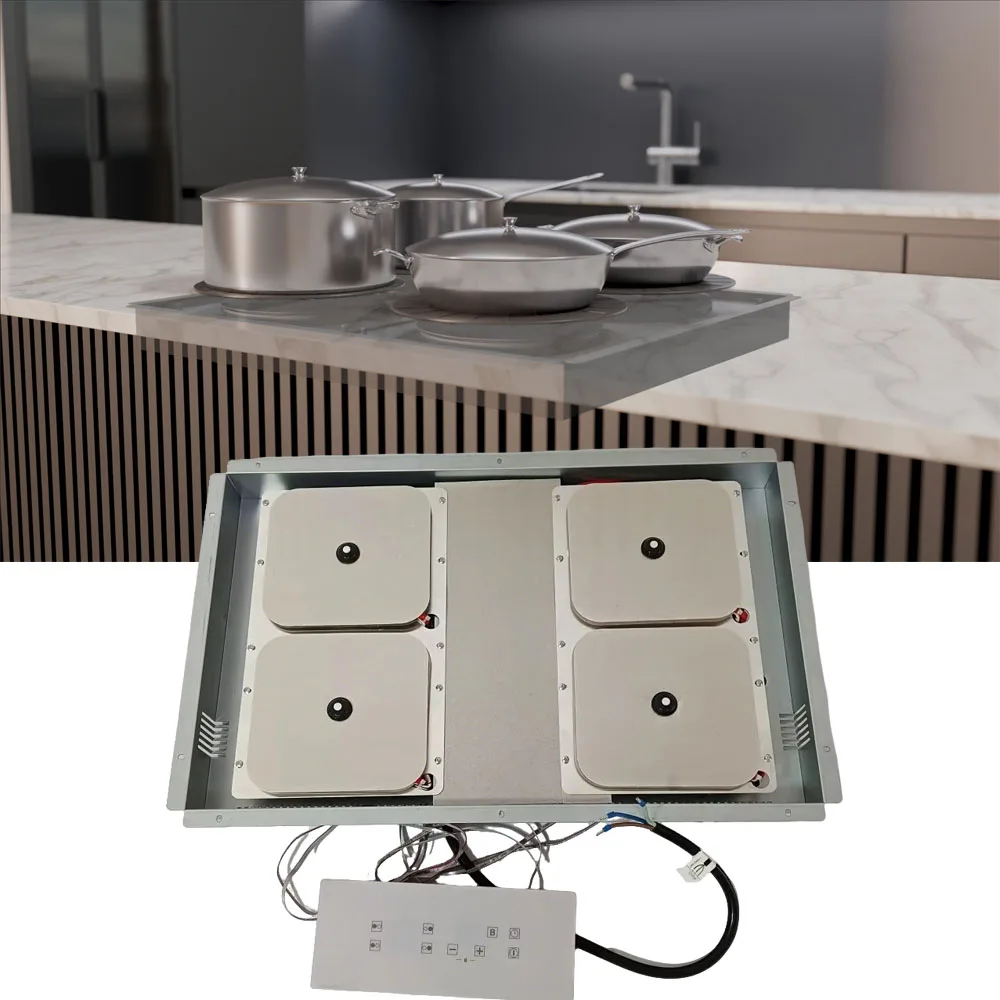 

Невидимая индукционная варочная панель с 4 конфорками и замком от детей с 9 уровнями мощности