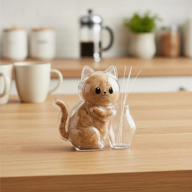 Acrylic Transparent Cute Pet Fur Storage Magnet Perfect for Home Decor
