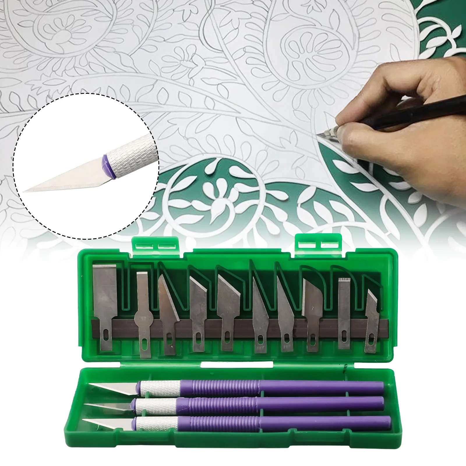 

Carving Cutter Set Blades With Box Paper Sticker Wood Carving 13Pcs/Set Art Carving Cutter Cutting High Quality