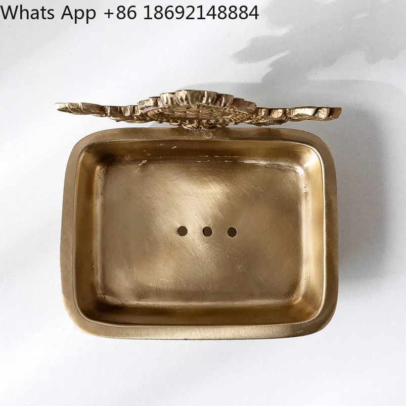 

Brass carved drain soap box decorative storage tray