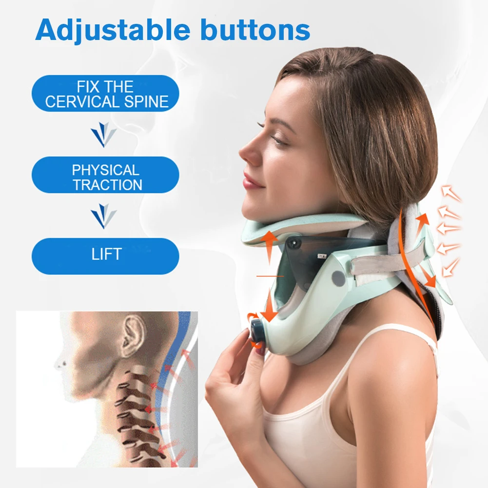 

Heating Neck Cervical Traction Inflatable Neck Retractor Correction Cervical Stretcher Spine Pain Relif Posture Corrector Brace