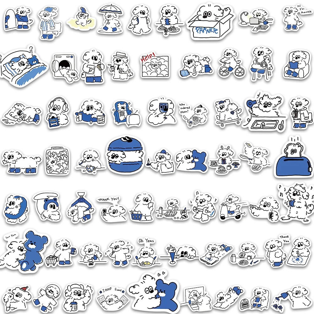 10/65PCS Kawaii Naughty Puppy DOG Cute Stickers For Kids Phone Scrapbook Luggage Motorcycle Laptop Refrigerator Decals Graffiti