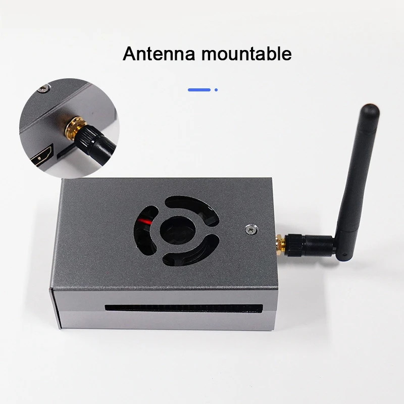 

For Horizon Rising Sun X3 Pie Development Board Cooling Housing With Cooling Fan+Enhanced WIFI Antenna Kit