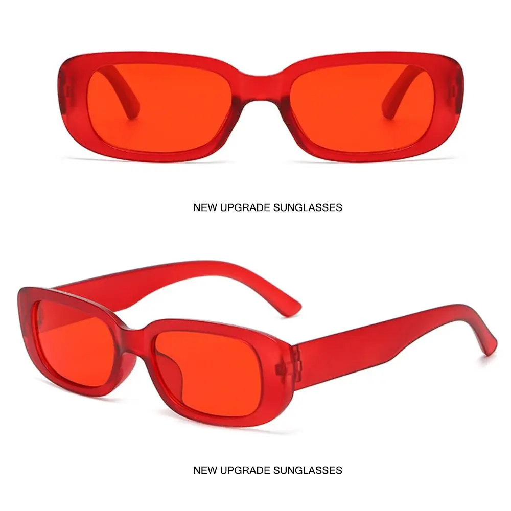 Retro Narrow Square Frame Y2K Sun Glasses Candy Color UV400 Protection Rectangle Sunglasses Driving Glasses for Women Men