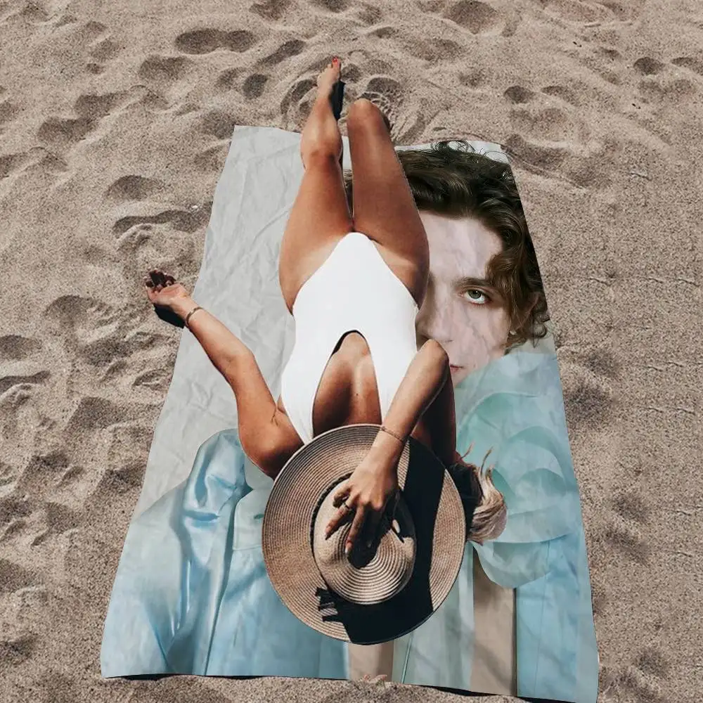 T-Timothee Microfiber Blanket Quick Drying Beach Towels Oversized Printing Super Absorbent Pool Towel Blanket