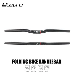 Litepro Folding/BMX 25.4mm 580mm Carbon Handlebar MTB Handlebar Flat Or Rise Carbon Fiber Ultralight Bicycle Handlebar Foldable