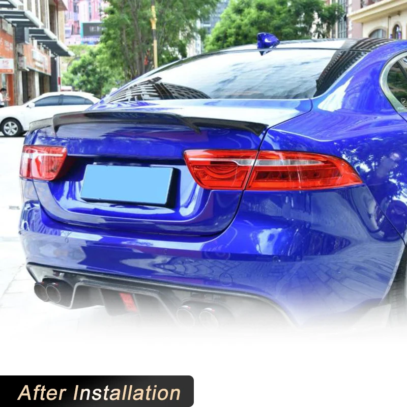 ألياف الكربون الخلفي الجذع المفسد أجنحة ل جاكوار XE XEL سيدان 4-Door 2015-2018 سباق السيارات الخلفي سبويلر التمهيد الجناح الشفاه طقم الجسم