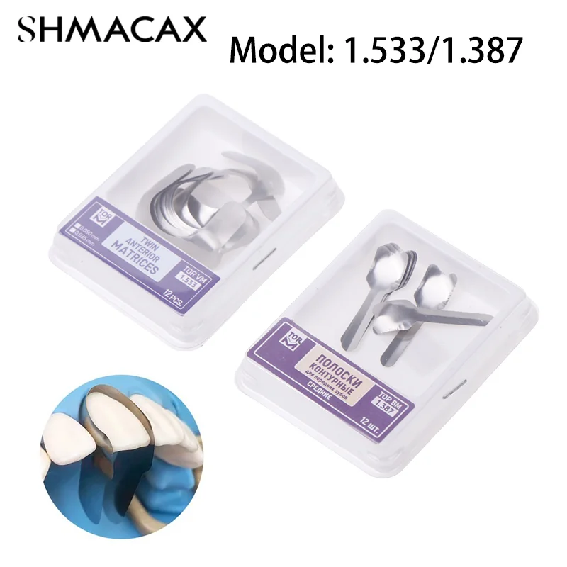 12Pcs Dental Proximal Anterior Strips 1.888 1.387 Small 1.388 Large 1.533 Twin Anterior Matrices Matrix Systems Dental Materials