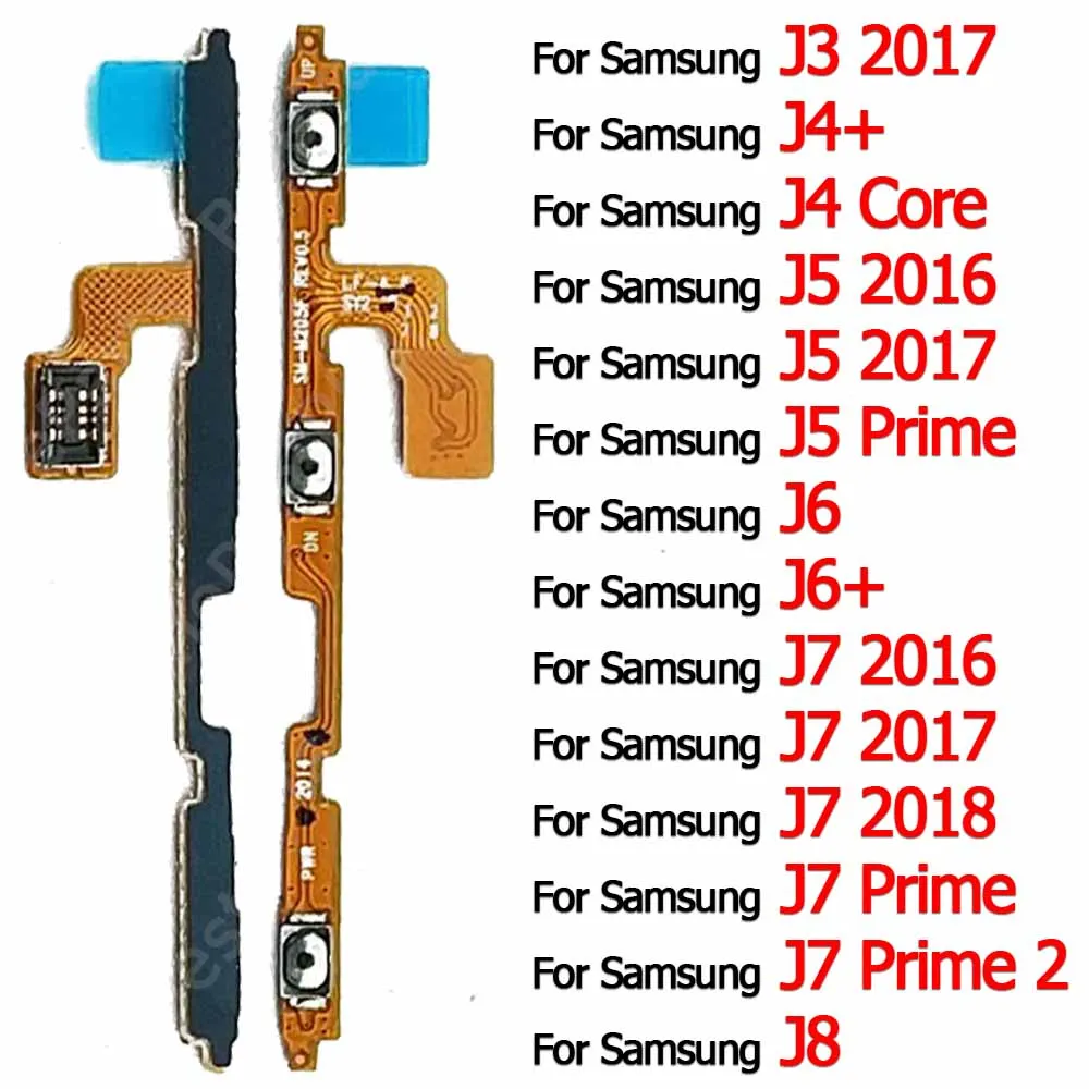 Volume Mute Flex Cable For Samsung Galaxy J6 Plus J6+ J7 Prime 2 J8 2018 J3 2017 J4 Core  J5 2016 Power On Off Cable