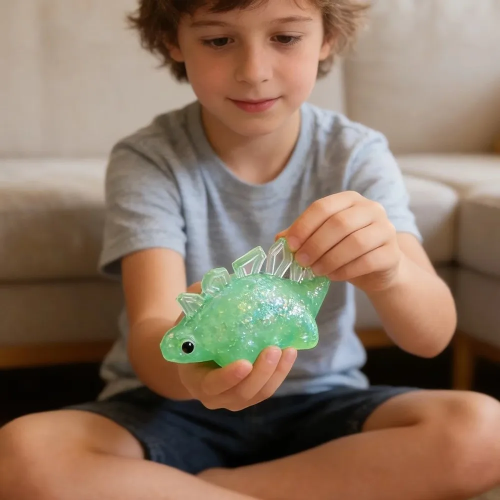 Glitter Squishy Stress Glitter Soothing Texture Slow Rebound Dinosaur Squishy Sugar Filled Stress Relief Sensory