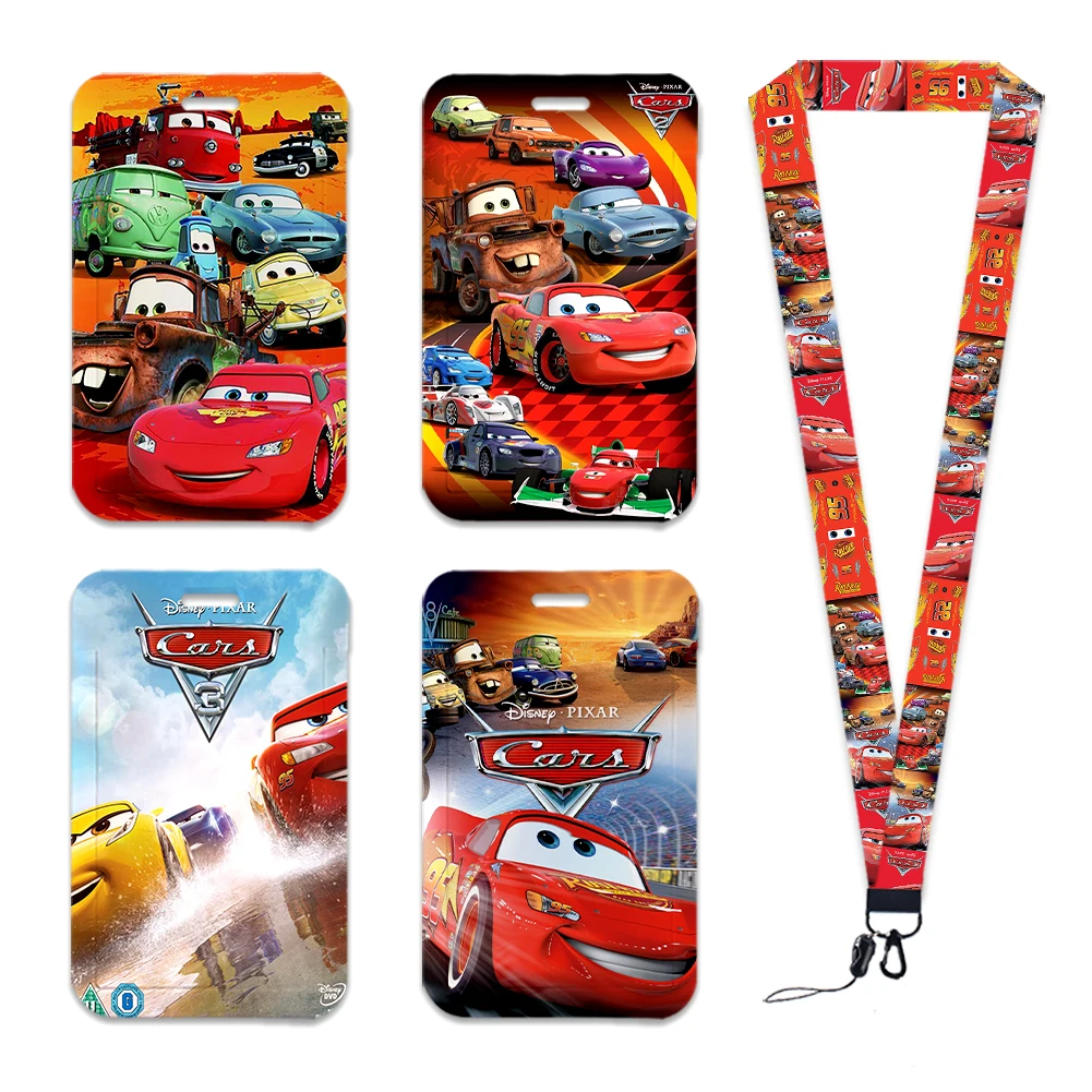 

Disney Movie Cars Lightning McQueen Keychains Lanyard Rope for ID Card Employee Card Badge Holders Student ID Card Lanyard Set