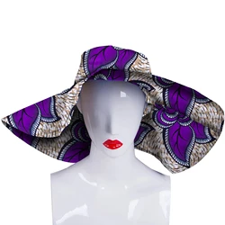 African Women Hat Foldable Wide Brim Floppy Straw Hat Sun Hat Beach Women Summer Hat Travel Cap Lady Cap Female Round Cap Wyb560