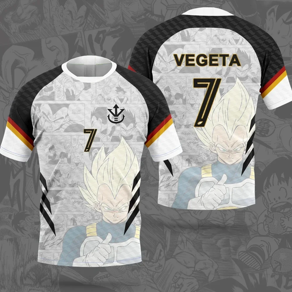 2025 الصيف الساخن بيع جديد أنيمي لعبة دراغون بول سلسلة تي شيرت ثلاثية الأبعاد موضة قصيرة الأكمام طاقم الرقبة عادية الشارع تنفس