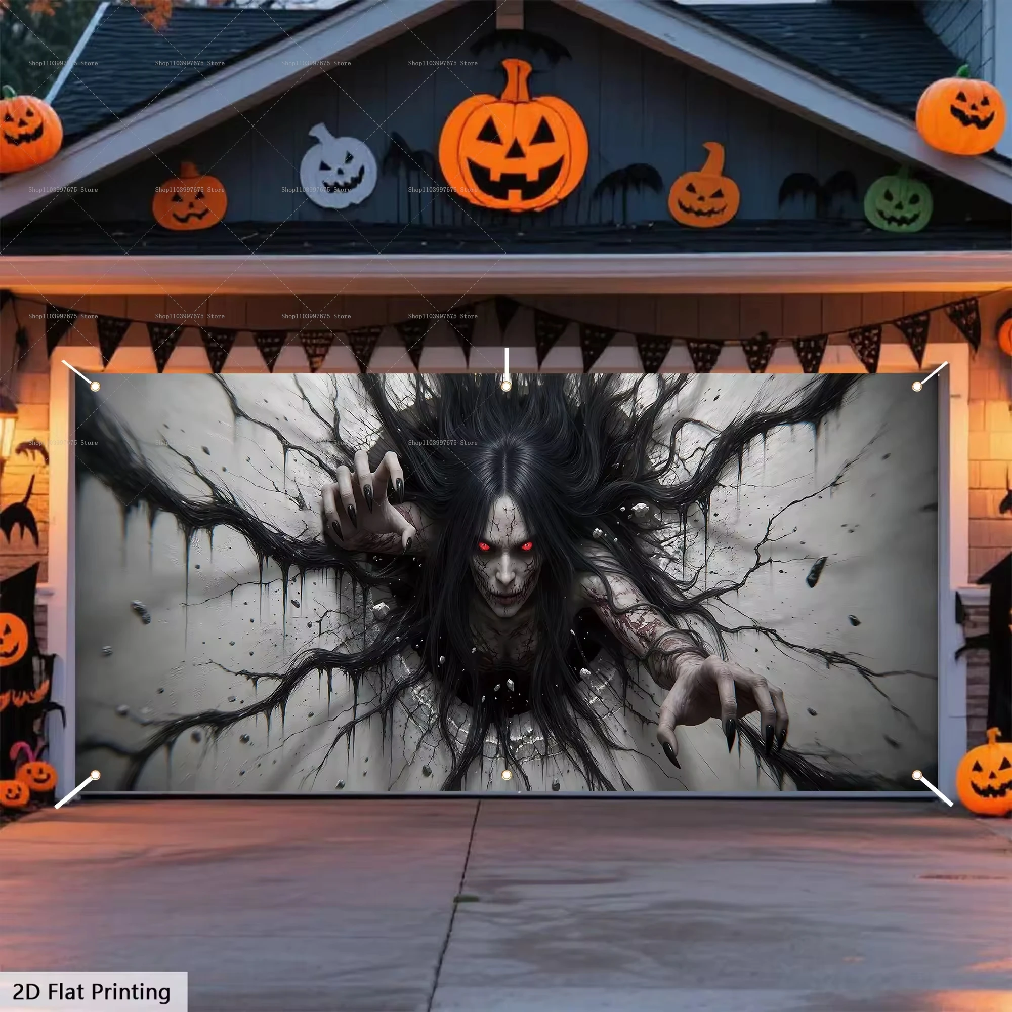 Halloween Garage Door Banners - Model Kit Zombie Girl 评论和价格