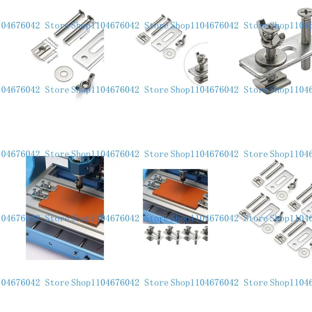 

5asd Practical 4 Pieces/Set T-Track Hold Down Clamps 50x20x56mm/1.97Lx0.79Wx2.20H'' Zinc Aluminum Alloy Press Plate